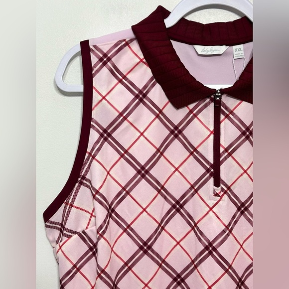 New! Lady Hagen Clubhouse Plaid Sleeveless Polo Shirt Womens Size XXL - Picture 10 of 14